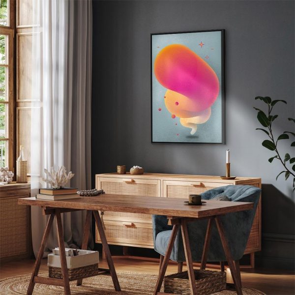 Tableau - Pink Streak (1 Part) Vertical