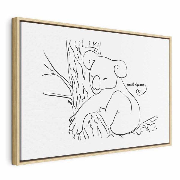 Tableau - Quiet Charm of Nature (1-part) - Sleeping Koala in Black and White
