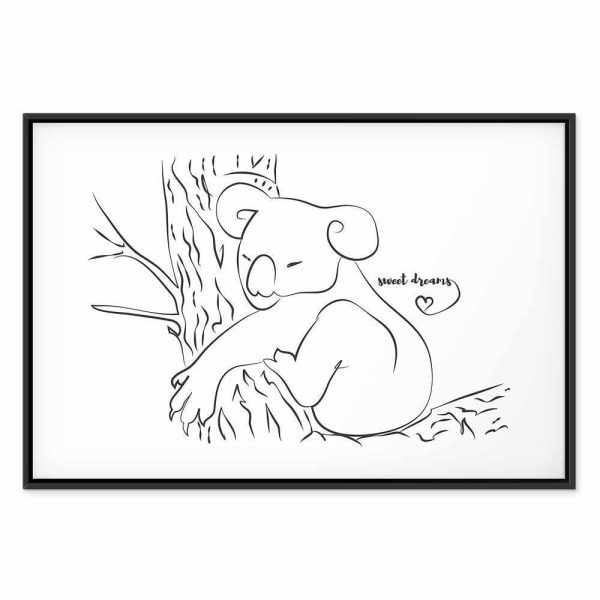 Tableau - Quiet Charm of Nature (1-part) - Sleeping Koala in Black and White