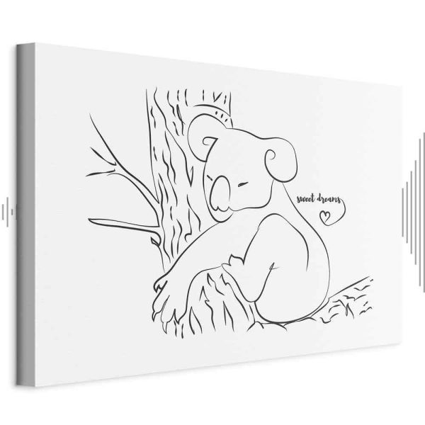 Tableau - Quiet Charm of Nature (1-part) - Sleeping Koala in Black and White