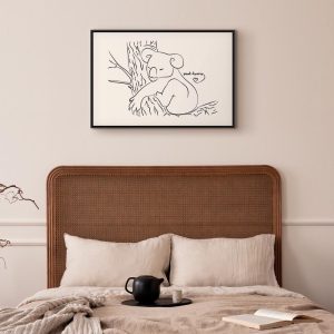 Tableau - Quiet Charm of Nature (1-part) - Sleeping Koala in Black and White