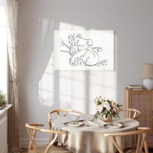 Tableau - Quiet Charm of Nature (1-part) - Sleeping Koala in Black and White