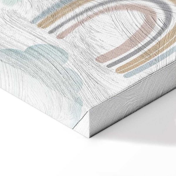 Tableau - Rainbows After the Storm - Rainbows of Various Sizes in Pastel Hues Among Rain Clouds in a Gray-Blue Shade