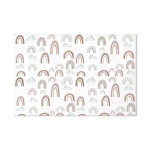 Tableau - Rainbows After the Storm - Rainbows of Various Sizes in Pastel Hues Among Rain Clouds in a Gray-Blue Shade