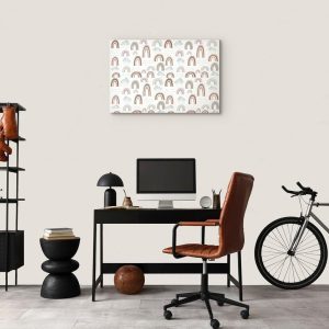 Tableau - Rainbows After the Storm - Rainbows of Various Sizes in Pastel Hues Among Rain Clouds in a Gray-Blue Shade