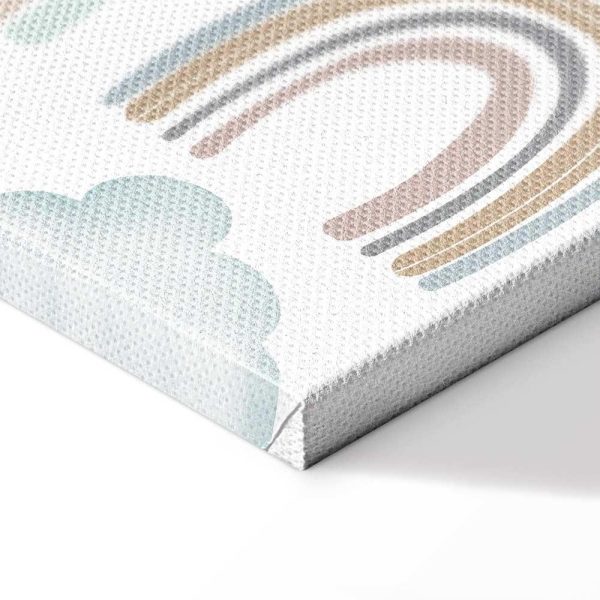 Tableau - Rainbows After the Storm - Rainbows of Various Sizes in Pastel Hues Among Rain Clouds in a Gray-Blue Shade