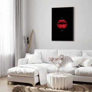 Tableau - Red Lips (1-part) - Black Background with English Text
