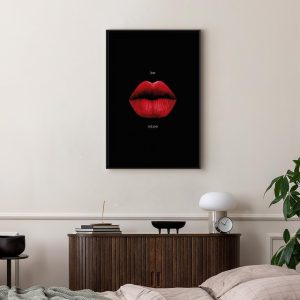 Tableau - Red Lips (1-part) - Black Background with English Text