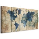 Tableau - Retro Map (5 Parts) Narrow