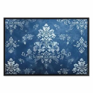 Tableau - Retro Ornament Decorative Motif in Worn Blues