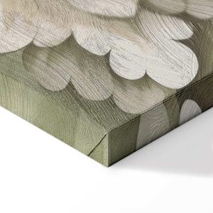 Tableau - Retro Vintage Flowers in Delicate Cream and Green Colors