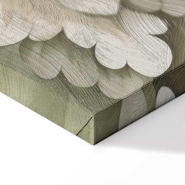 Tableau - Retro Vintage Flowers in Delicate Cream and Green Colors