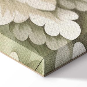 Tableau - Retro Vintage Flowers in Delicate Cream and Green Colors