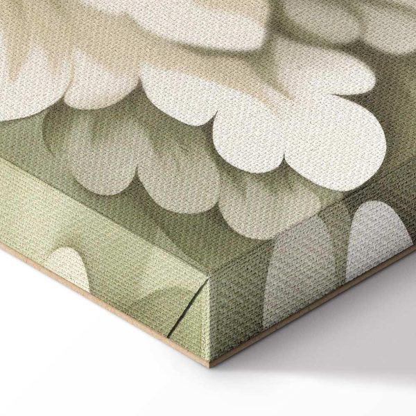 Tableau - Retro Vintage Flowers in Delicate Cream and Green Colors