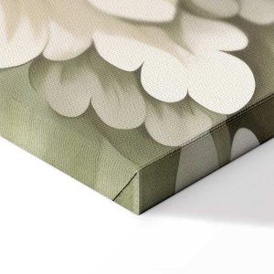 Tableau - Retro Vintage Flowers in Delicate Cream and Green Colors