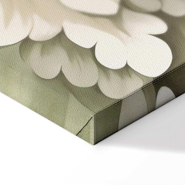 Tableau - Retro Vintage Flowers in Delicate Cream and Green Colors