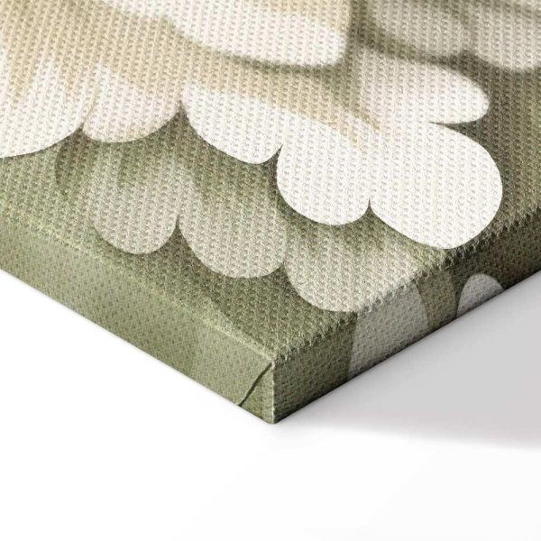 Tableau - Retro Vintage Flowers in Delicate Cream and Green Colors
