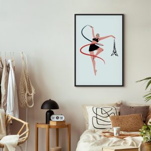 Tableau - Rhythmic Gymnastics - Illustration of a Woman With a Ribbon