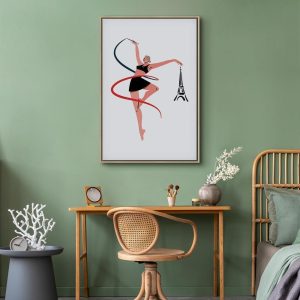 Tableau - Rhythmic Gymnastics - Illustration of a Woman With a Ribbon
