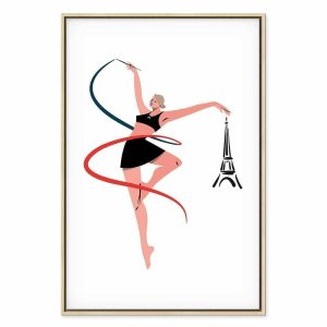 Tableau - Rhythmic Gymnastics - Illustration of a Woman With a Ribbon