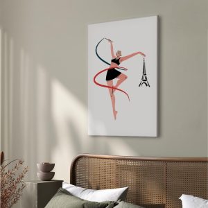 Tableau - Rhythmic Gymnastics - Illustration of a Woman With a Ribbon
