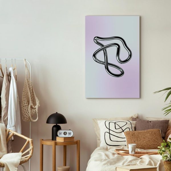 Tableau - Silver Intricacies - Fluid Metallic Figure on a Gradient Background