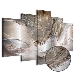 Tableau - Sparkling Dandelions (5 Parts) Beige Wide