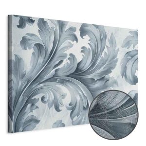 Tableau - Stone Baroque Ornaments in Light Shades of Gray-Blue
