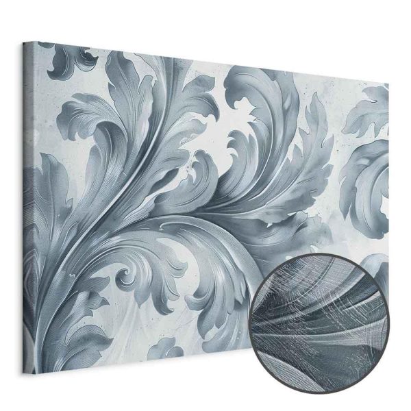 Tableau - Stone Baroque Ornaments in Light Shades of Gray-Blue