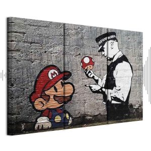 Tableau - Super Mario Mushroom Cop by Banksy