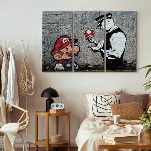 Tableau - Super Mario Mushroom Cop by Banksy