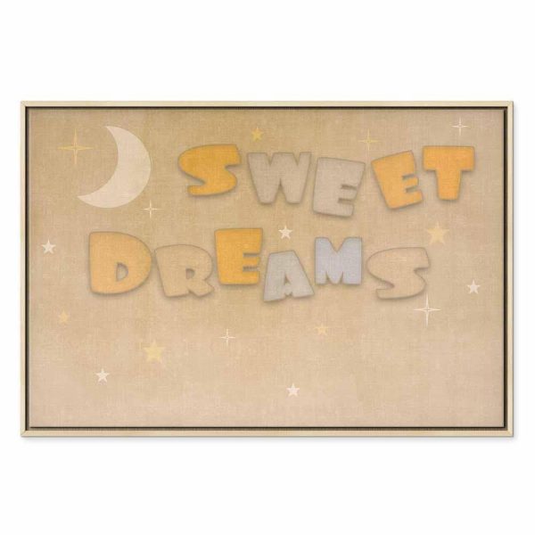 Tableau - Sweet Dreams - Pastel Inscription Surrounded by the Moon and Stars