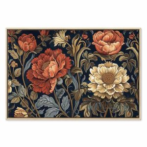 Tableau - Tapestry Large Flowers Retro Floral Motif in Kilim Style