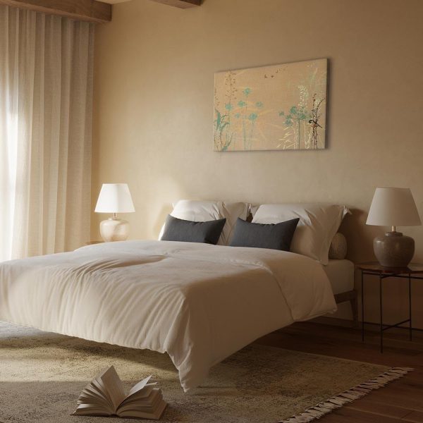 Tableau - Tiny Bird - Colorful Grasses in Golden Shades of Sunset