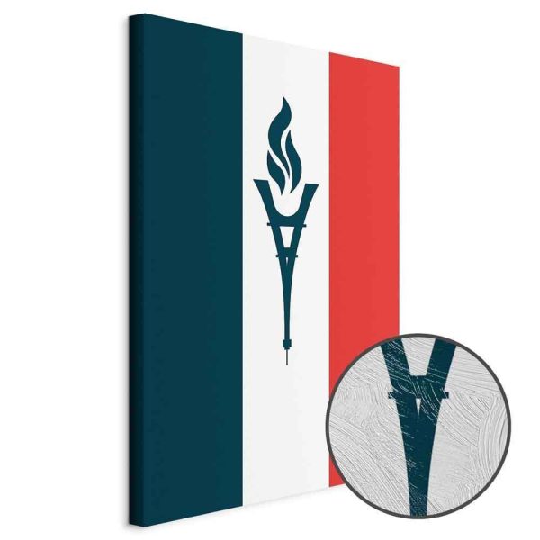 Tableau - Torch Against the Backdrop of the French Flag