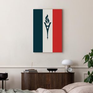Tableau - Torch Against the Backdrop of the French Flag