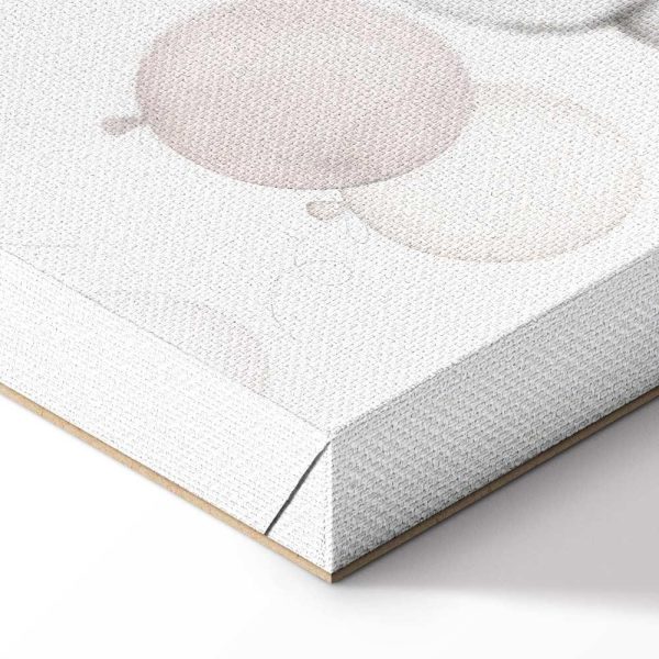 Tableau - Toy Bears with Balloons - Flying Plush Bears Among Balloons Clouds and Rainbows in Subtle Pastel Hues