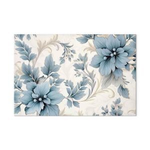 Tableau - Turquoise Flowers in Retro Ambience Floristic Ornaments