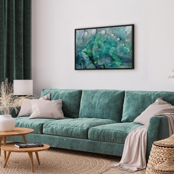 Tableau - Turquoise Leaves (1 Part) Wide