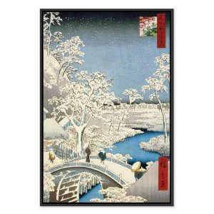 Tableau - Utagawa Hiroshige – Drum bridge and Setting Sun Hill at Meguro