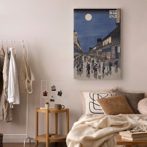 Tableau - Utagawa Hiroshige – Night time view of Saruwaka Street