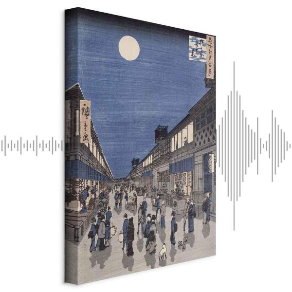 Tableau - Utagawa Hiroshige – Night time view of Saruwaka Street Tableau - Utagawa Hiroshige – Night time view of Saruwaka Street