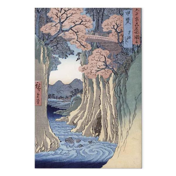 Tableau - Utagawa Hiroshige – The monkey bridge in the Kai province
