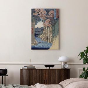 Tableau - Utagawa Hiroshige – The monkey bridge in the Kai province