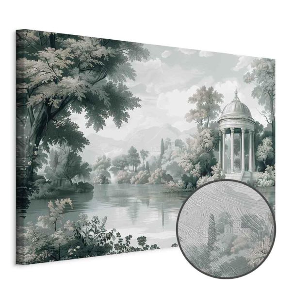 Tableau - View of the Park and Lake Retro Vintage Landscape in Greens