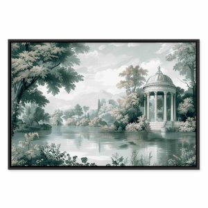 Tableau - View of the Park and Lake Retro Vintage Landscape in Greens
