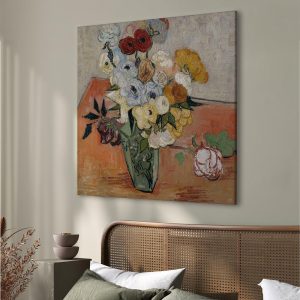 Tableau - Vincent Van Gogh – Stilllife with Japanese vase, roses and anemones