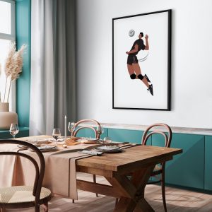 Tableau - Volleyball Player on a White Background - Illustration