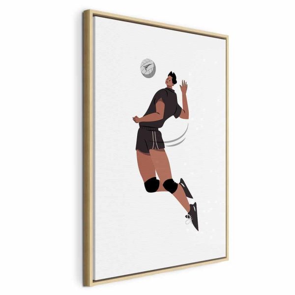 Tableau - Volleyball Player on a White Background - Illustration