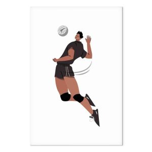 Tableau - Volleyball Player on a White Background - Illustration